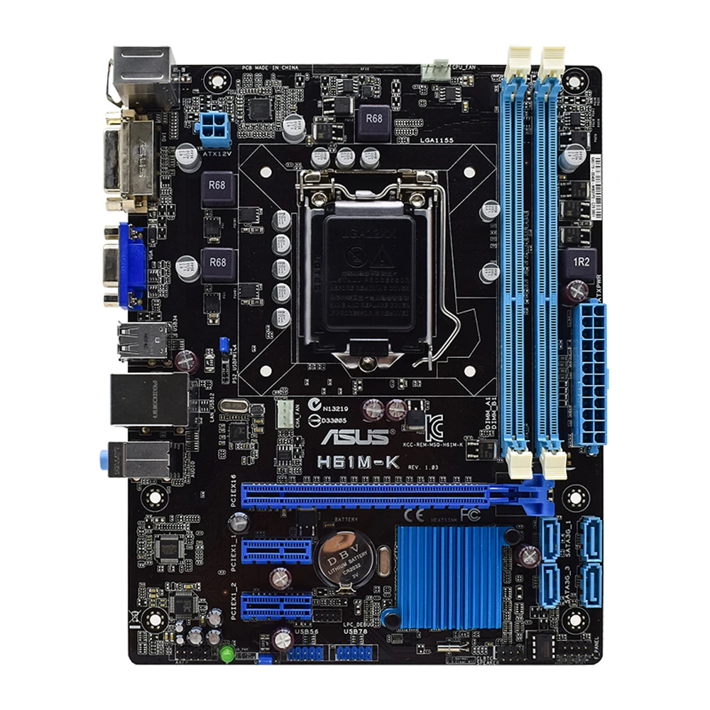 Imagem -06 - Asus-placa-mãe H61m-k Soquete Lga 1155 I33220 3240 I5-3450 3470 I7-3770 Ddr3 Micro Atx