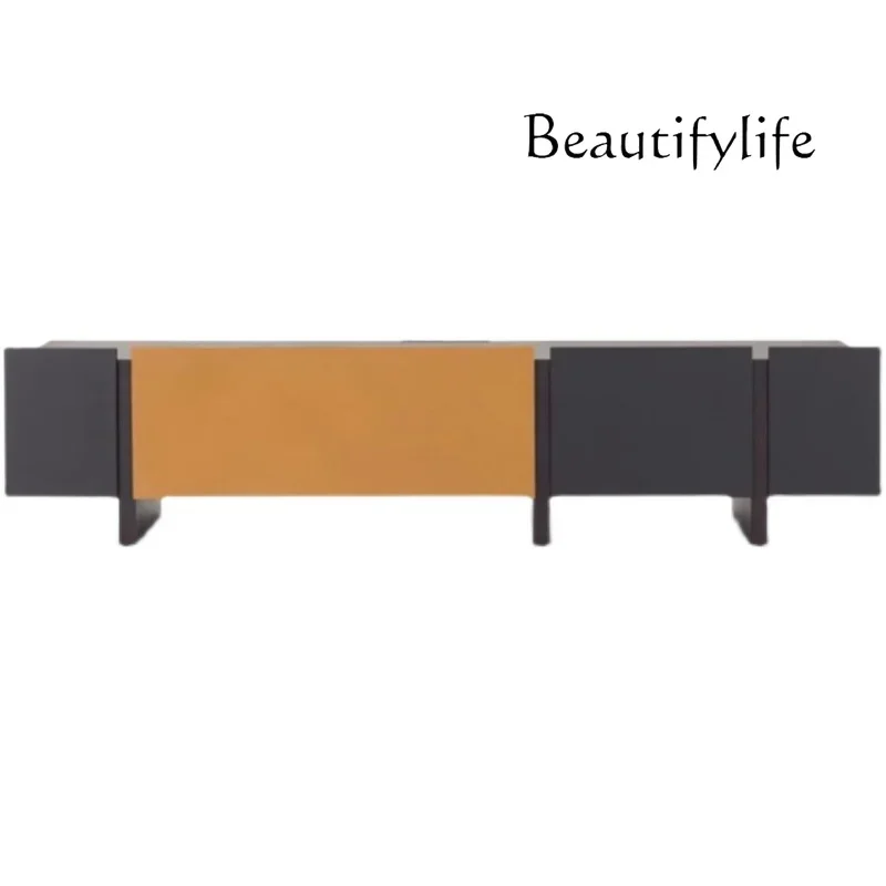 F Italian Cream Wind Solid Wood Paint TV Cabinet Small Apartment Simple Audio-visual Cabinet
