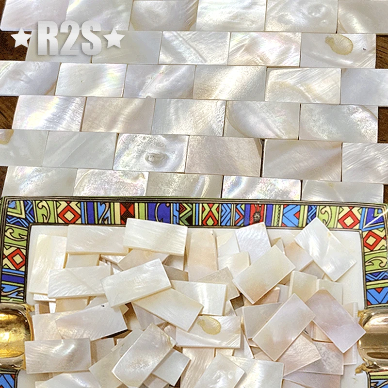 50pcs rectangle FanshapePure White Color  Shell Mother of pearl mosaic tile for Crafts DIY Decoration