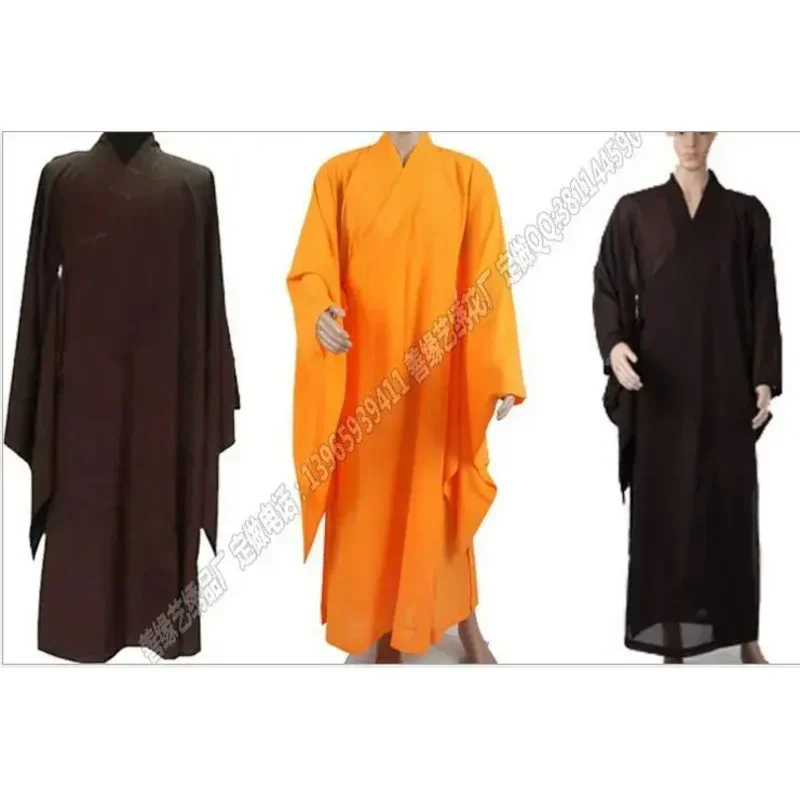 Shaolin Buddhist Monk Robes Suits Chinese Kung Fu Gown Uniforms Unisex Buddhist Clothing