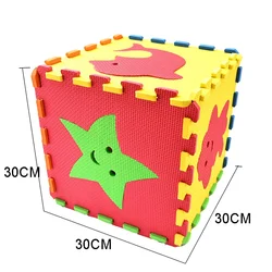 子供のためのEVAフォームプレイマット,赤ちゃんの這うパズル,教育玩具,アクティビティマット,柔らかい床,30x30cm, 6個