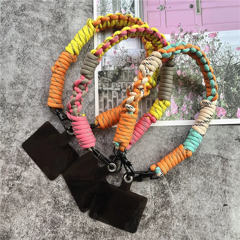 Chain for Mobile Phone Accessories Hand Made Strap for Handbags Contrasting Colors Wrist Strap Anti-lost Telephone Clip Lanyard