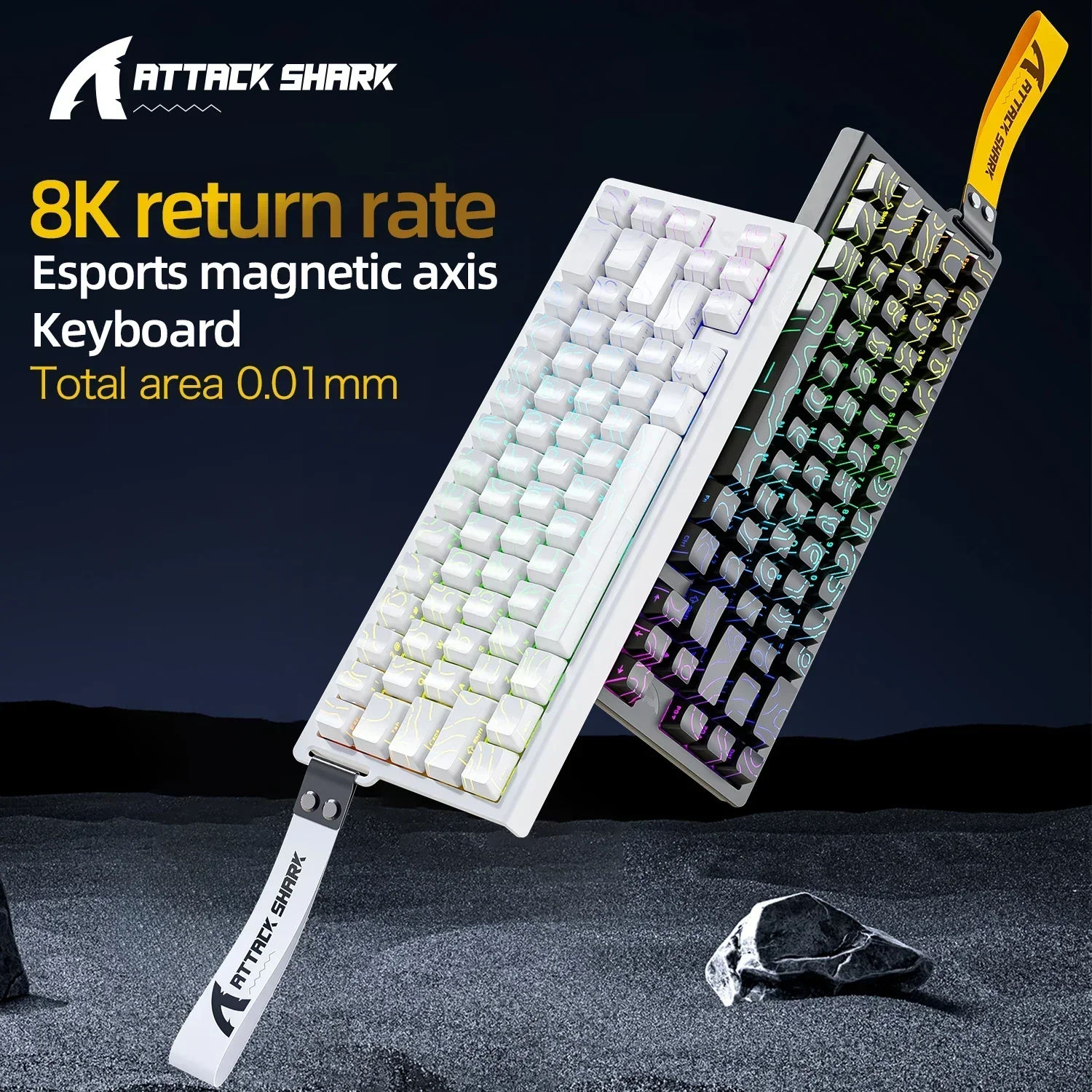 Attack shark X68HE 8K RGB Mechanical Keyboard ,Magnetic Switch,0.01mm RT Accuracy,128K Scan Rate,Customs Gaming Keyboards