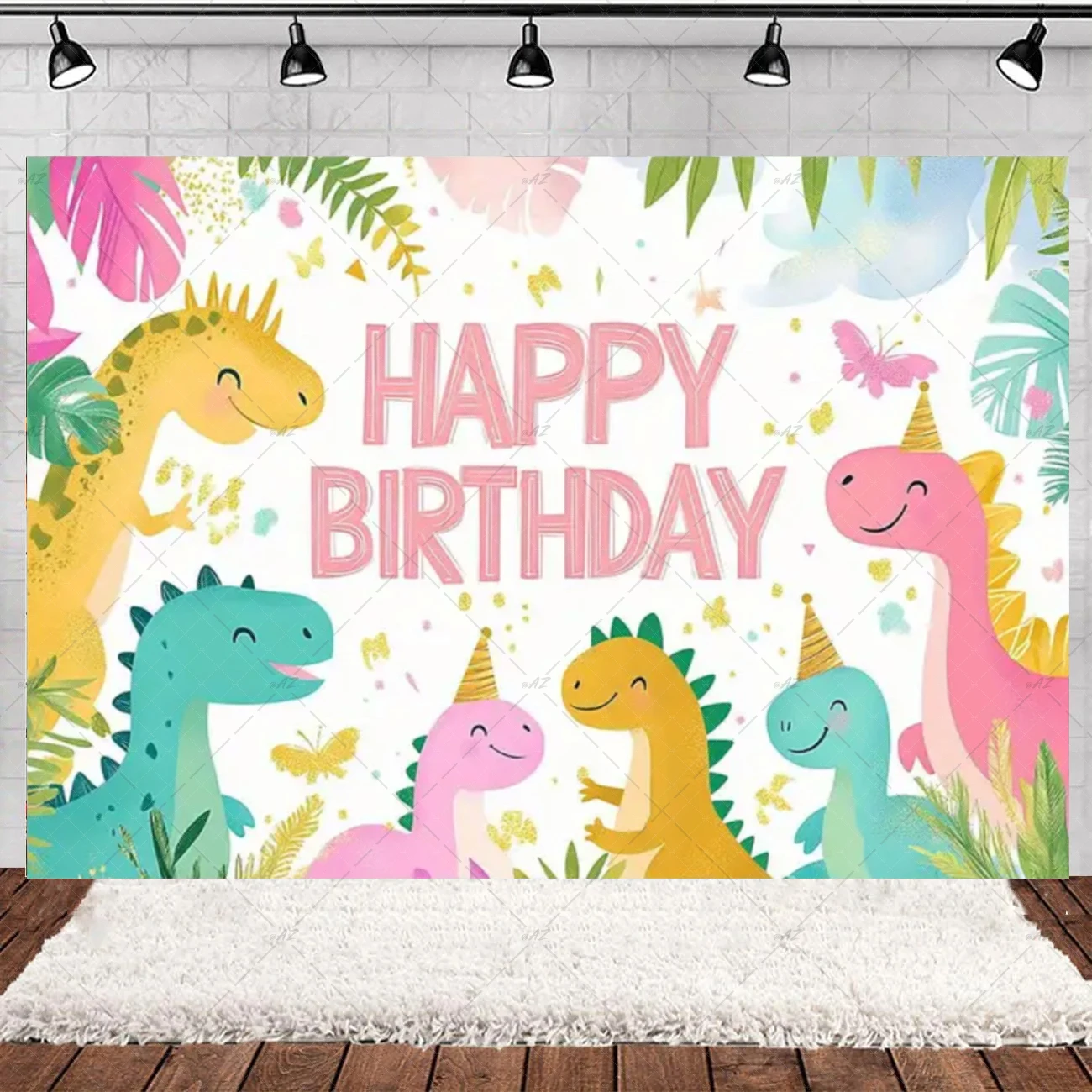 Cartoon Dinosaur Kids Birthday Party Backdrop Jurassic World Dino Poster Backgrounds For Baby Shower Boy Girl Children Gifts