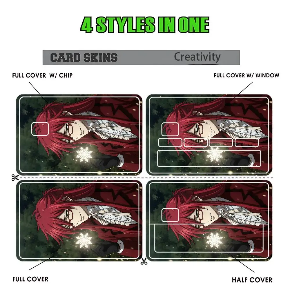 G-Grell S-Sutcliff Card Skin Stickers Decor For Credit Debit Card  Travel Transport ID Metro Cards 4Pcs Set