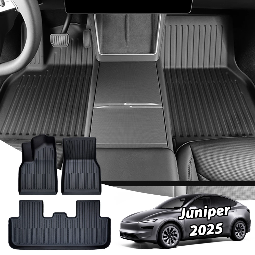 

Для нового Tesla Model Y Launch 2025+ Juniper 2025+ Коврики из ТПЭ и грузовой подкладки, всепогодные коврики в багажник, напольные коврики, коврики для спинки