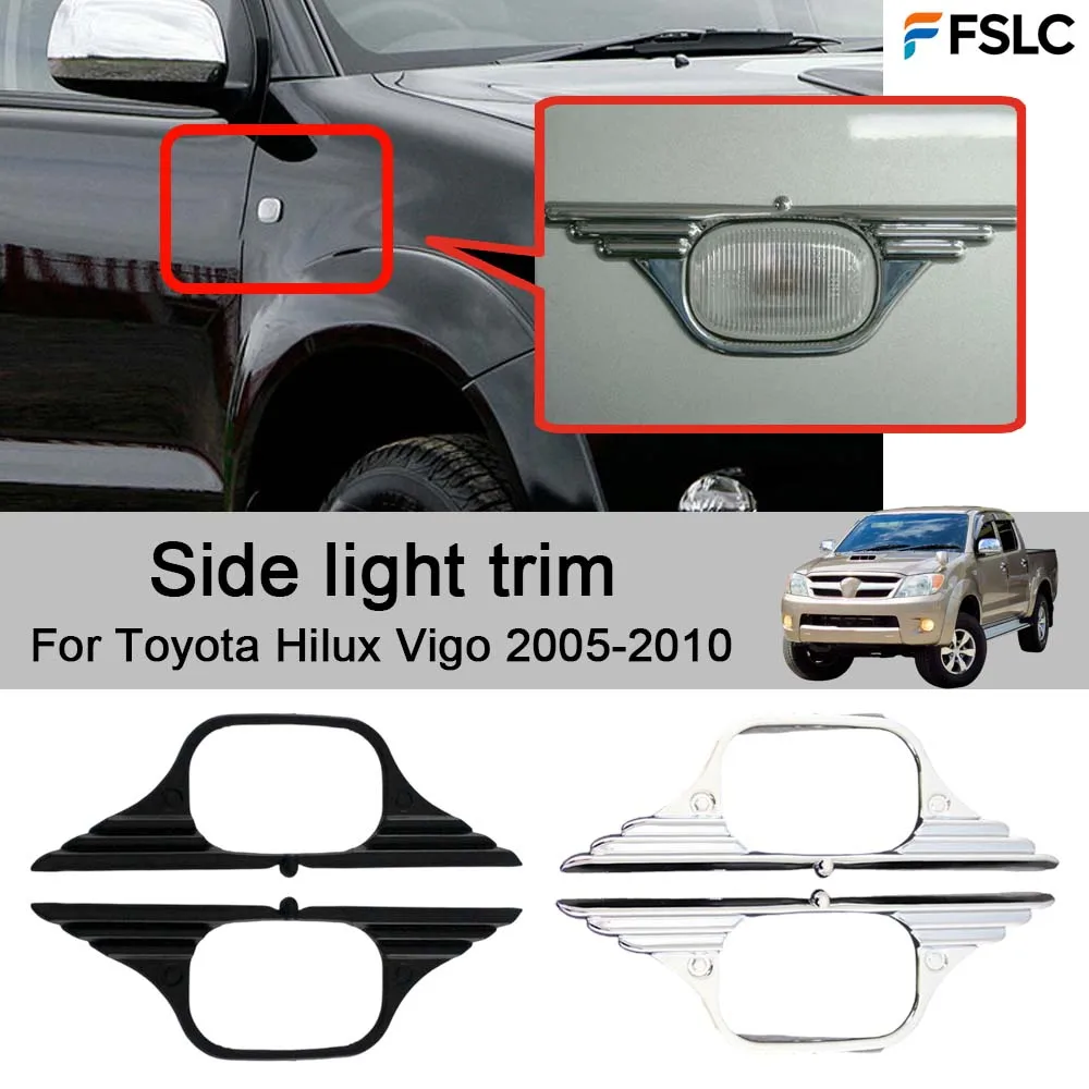 Acessórios para Carros: Friso Lateral de Luz para Toyota Hilux Vigo 2005-2010 Prata/Preto – Decoração e Estilização Automotiva, Atualização e Modificação de Veículos