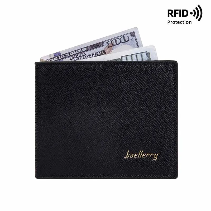 

Men Leather RFID Bifold Wallet Stylish ID Card Holder Purse Classic Male Money Bag European American Fashion Business Wallets