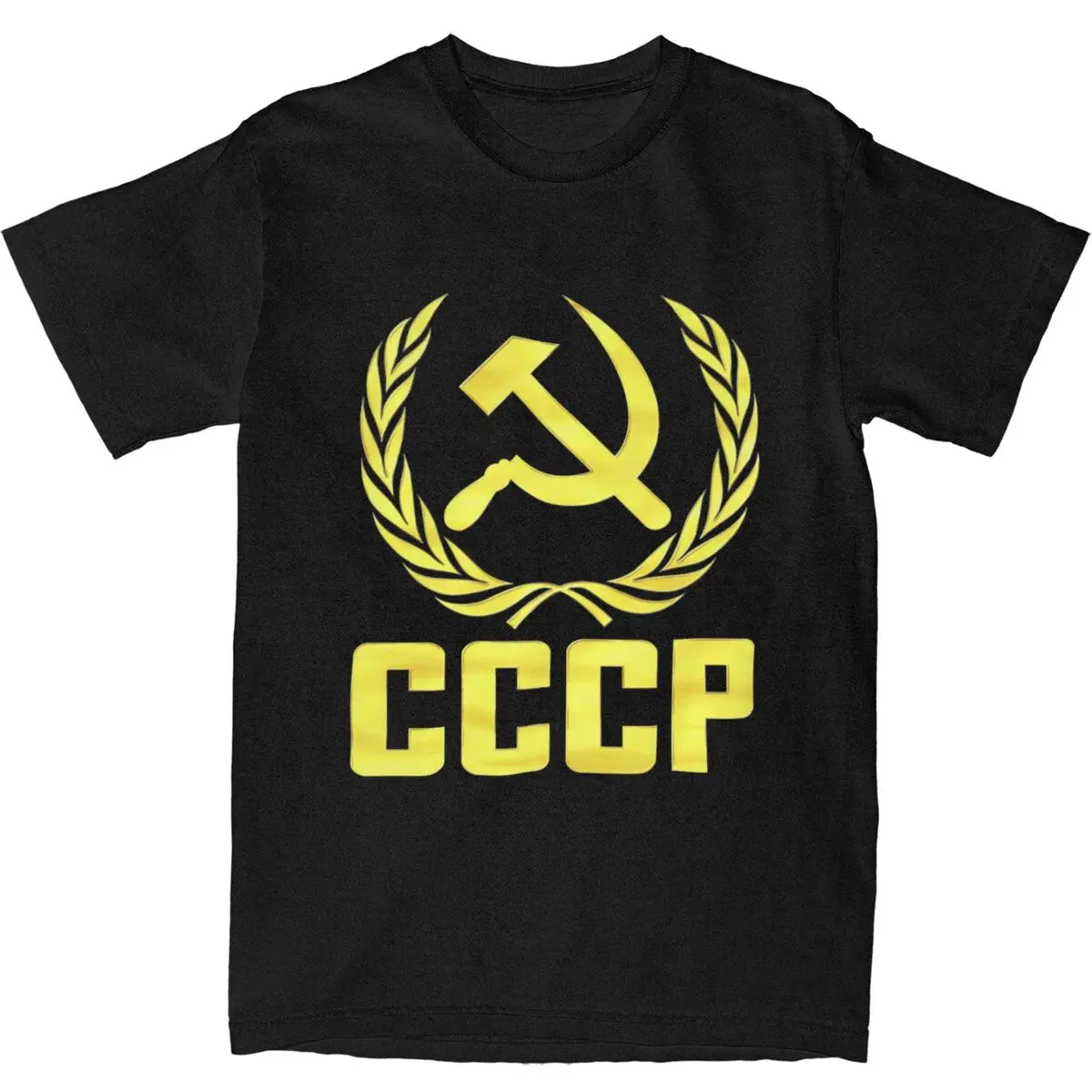 Men's T-Shirt Cccp Hammer And Sickle T Shirts Hip Hop USSR Russian Soviet Flag Tee Shirt Casual Pure Cotton Clothes Gift
