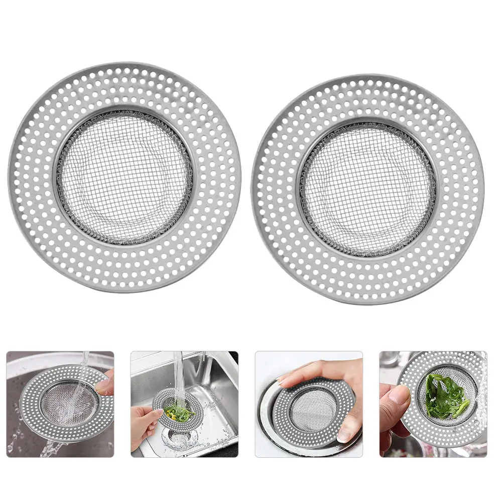 2 قطعة حوض الفولاذ المقاوم للصدأ مصفاة استنزاف الشعر الماسك للمطبخ الحمام دش حوض الاستحمام الغسيل حوض غسيل الصرف الأخدود
