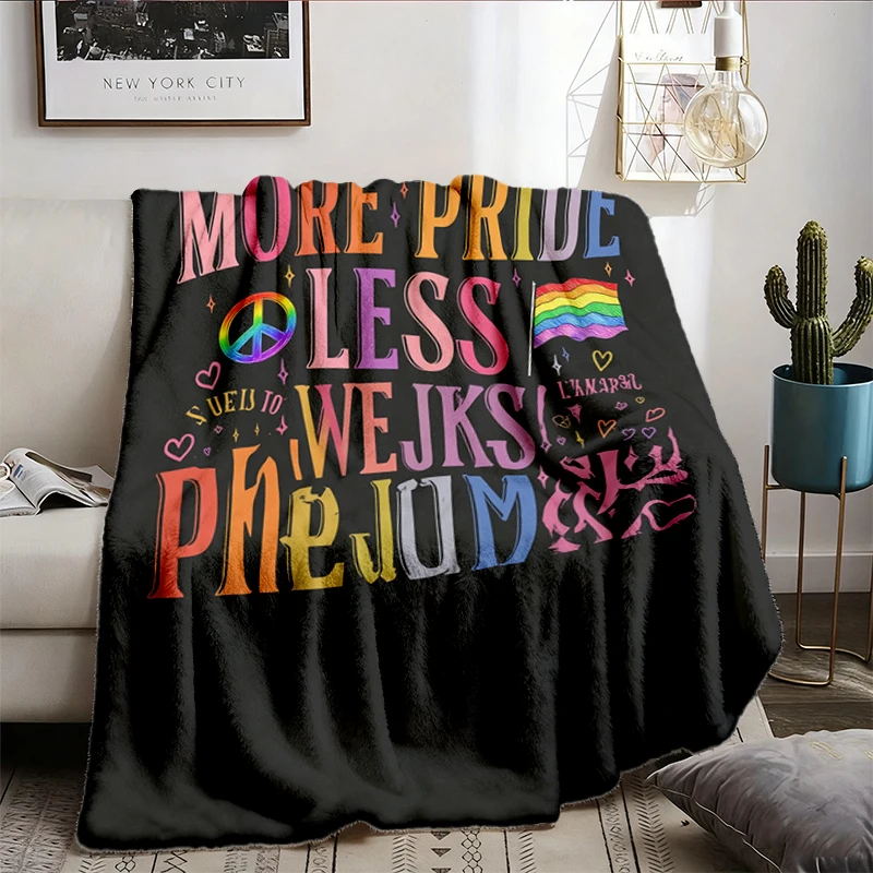 More Pride Less Prejudice Flannel Blanket , Jane Austen Proud Ally Flannel Throw, Social Justice Cozy