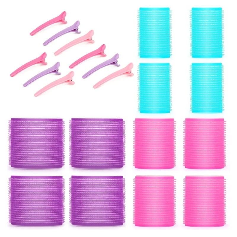 Self Grip Hair Rollers Curlers Set with Heatless Hair Rollers,Hair Clips for Long Short Thick Thin Hair Volumes