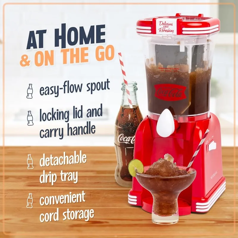 Coca-Cola Frozen Drink Maker and Margarita Machine for Home - 32-Ounce Slushy Maker