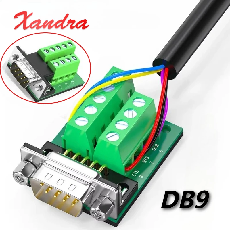 Industrial DB9 Solderless Male/Female Connector 9Pin RS232/485 Serial Port Plug Adapter Gold-plated DB9 Terminal Block Sensor