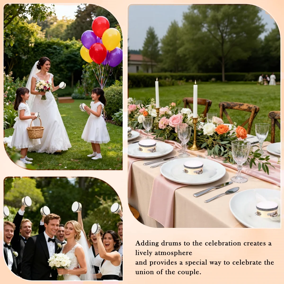 24-120 Stück Hochzeits-Tamburine im Großhandel, 4/6 Zoll Tamburine für Erwachsene, Handgehaltene Geräuschmacher, Musikinstrumente für Hochzeiten und Partys – Detail 4