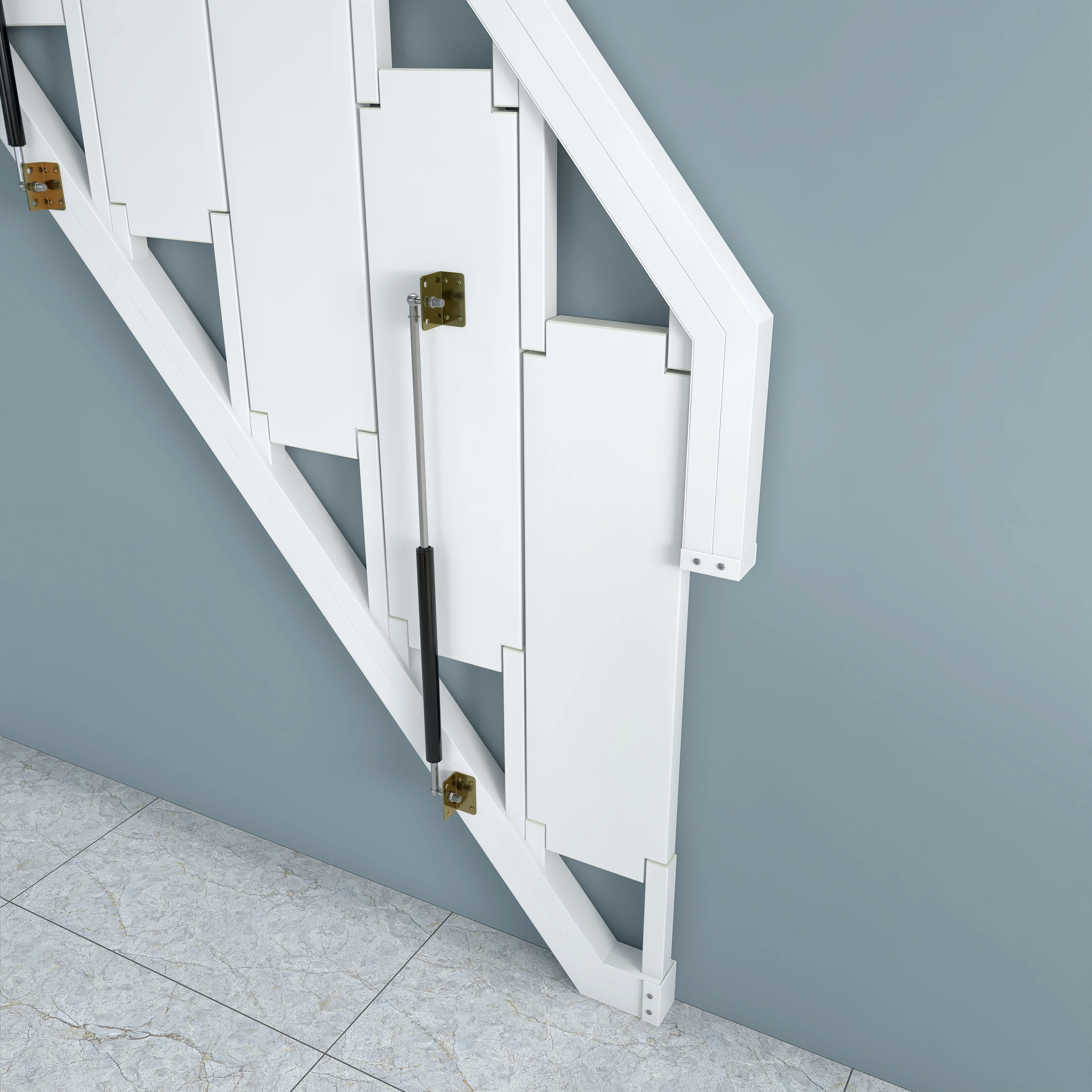 Personalizzazione Scale pieghevoli pieghevoli pieghevoli personalizzate in lega di alluminio contro il muro