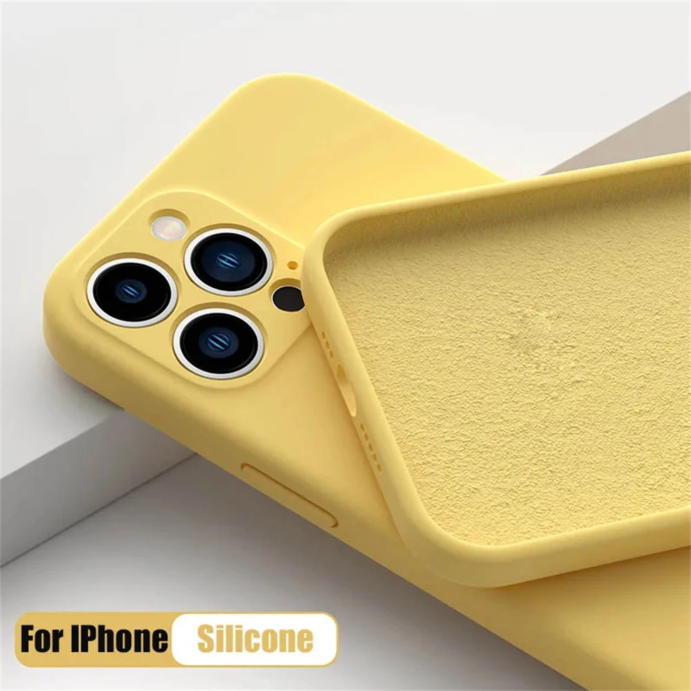 Voor iphone 11 12 13 14 15 16 Pro Max Schokbestendig Siliconen TPU Telefoon Case Mini X Xs XR 6 6S 7 8 14 15 16 Plus Lens Cover Case