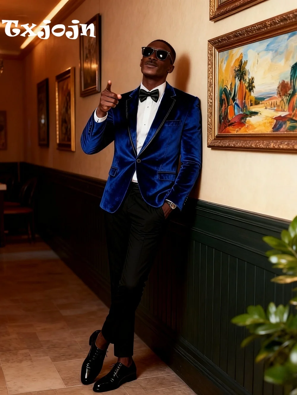 

Classic Formal Notched Lapel Velvet Men's Suit 2026 2PCS Slim Fit Graduation Wedding Business Customized Trajes Para Hombre