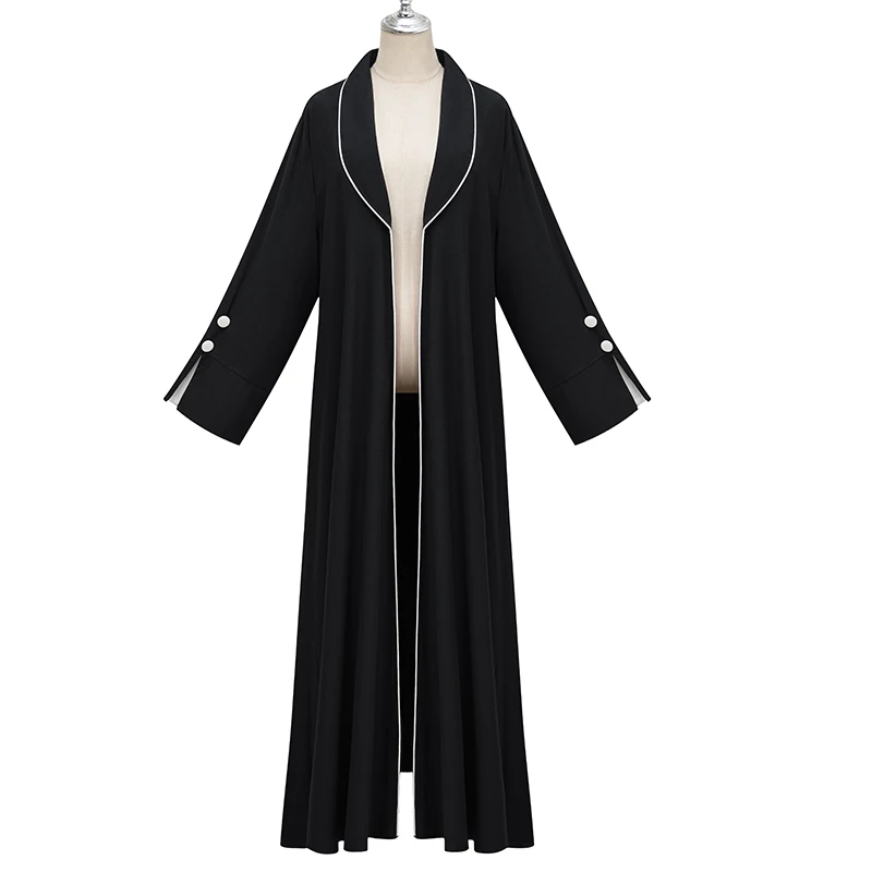 Elegant Split Sleeve Muslim Ramadan Eid Kimono Cardigan Abaya Damen Dubai Turkey Islam Abayas For Women Long Pleated Dress Robes