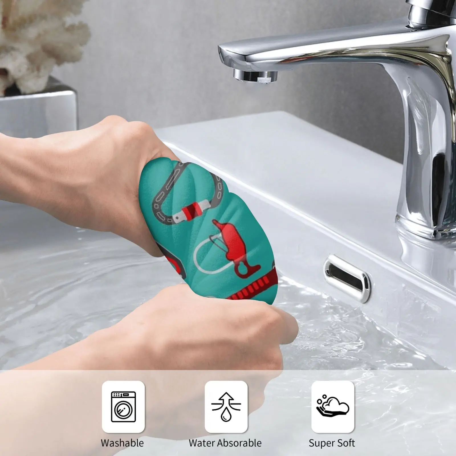 Climbing Equipment Design Pattern Custom Towel Bath Towel Climbing Equipment Rock Climbing Climber Carabiner