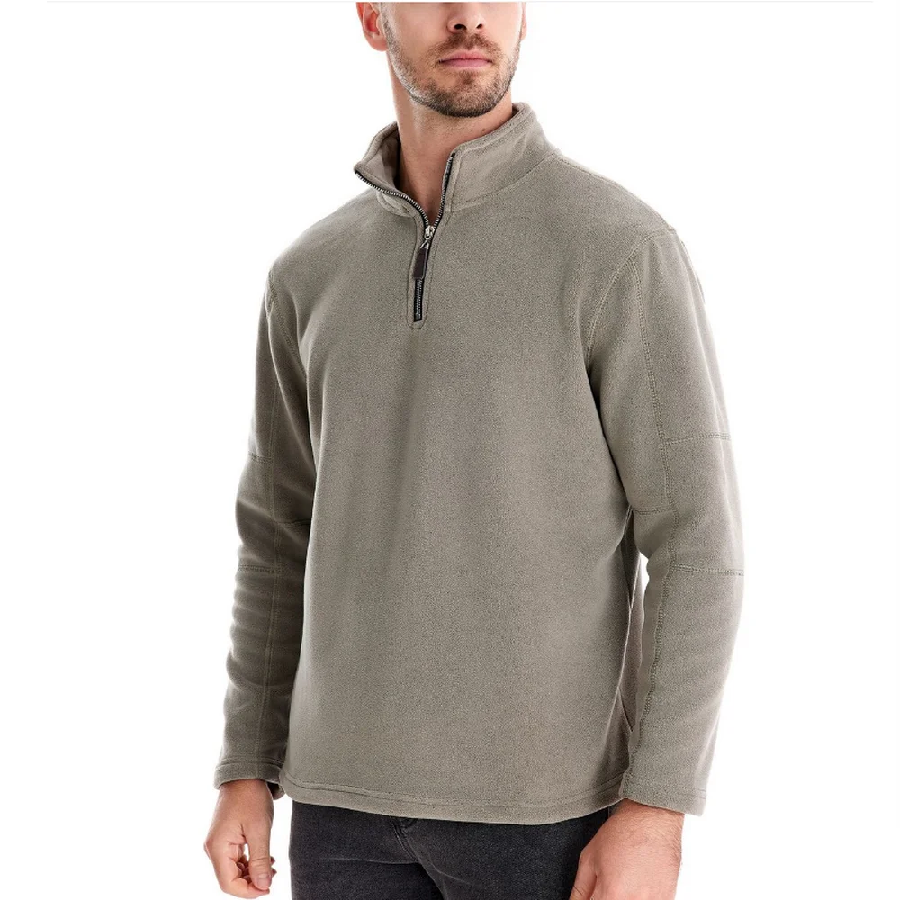 سترة رجالية للخريف والشتاء بنصف سحاب وأكمام طويلة وياقة واقفة من الصوف سترة دافئة للرياضات الخارجية والملابس غير الرسمية #6
