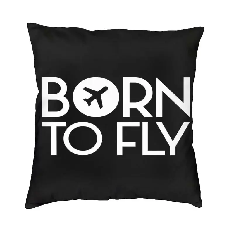 Born To Fly Flight Attendant Flight Attendant Cushion Cover 45x45 Home Decorative 3D Print Throw Pillow Case for Car Double Side