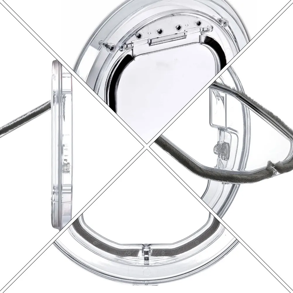 

Door Two-Way Access Round Plastic Transparent Cat Entry Exit Hole Dog Door Pet Supplies Controllable Pet Hole For Cats