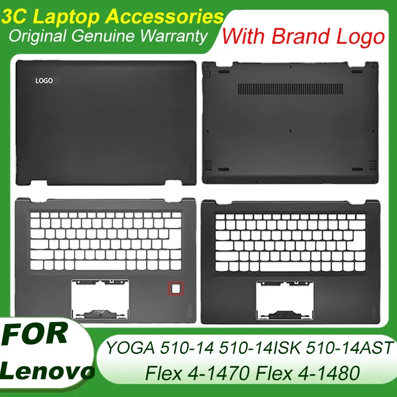 

NEW For Lenovo YOGA 510-14 510-14ISK 510-14AST Flex 4-1470 Flex 4-1480 Laptop LCD Back Cover Top Palmrest Bottom Base Case Black