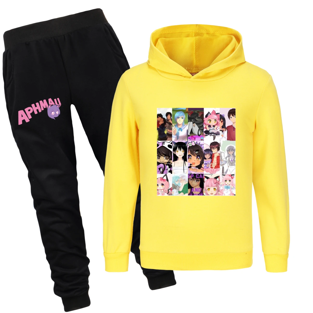 

Cartoon APHMAU Hoodie Kids Spring Autumn Tracksuit Baby Girls Hoody Sweatshirts Pants 2pcs Set Toddler Boys Casual Clothing Sets