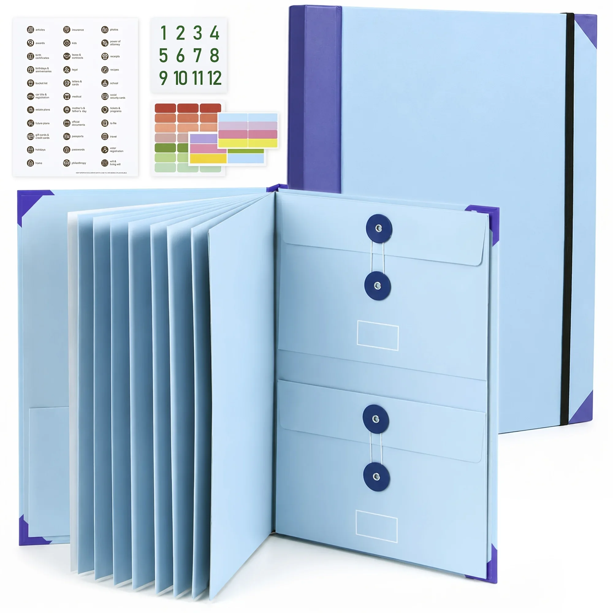 Important Document Organizer, Multi-Pockets Expanding Portfolio Binder, Large Capacity File Storage Tools