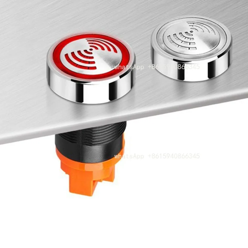22mm DC12V LED Flash Buzzer Alarm Stainless Steel Panel Mount Active Beep Indicator Light 70-100dB Audible Visual Alarm