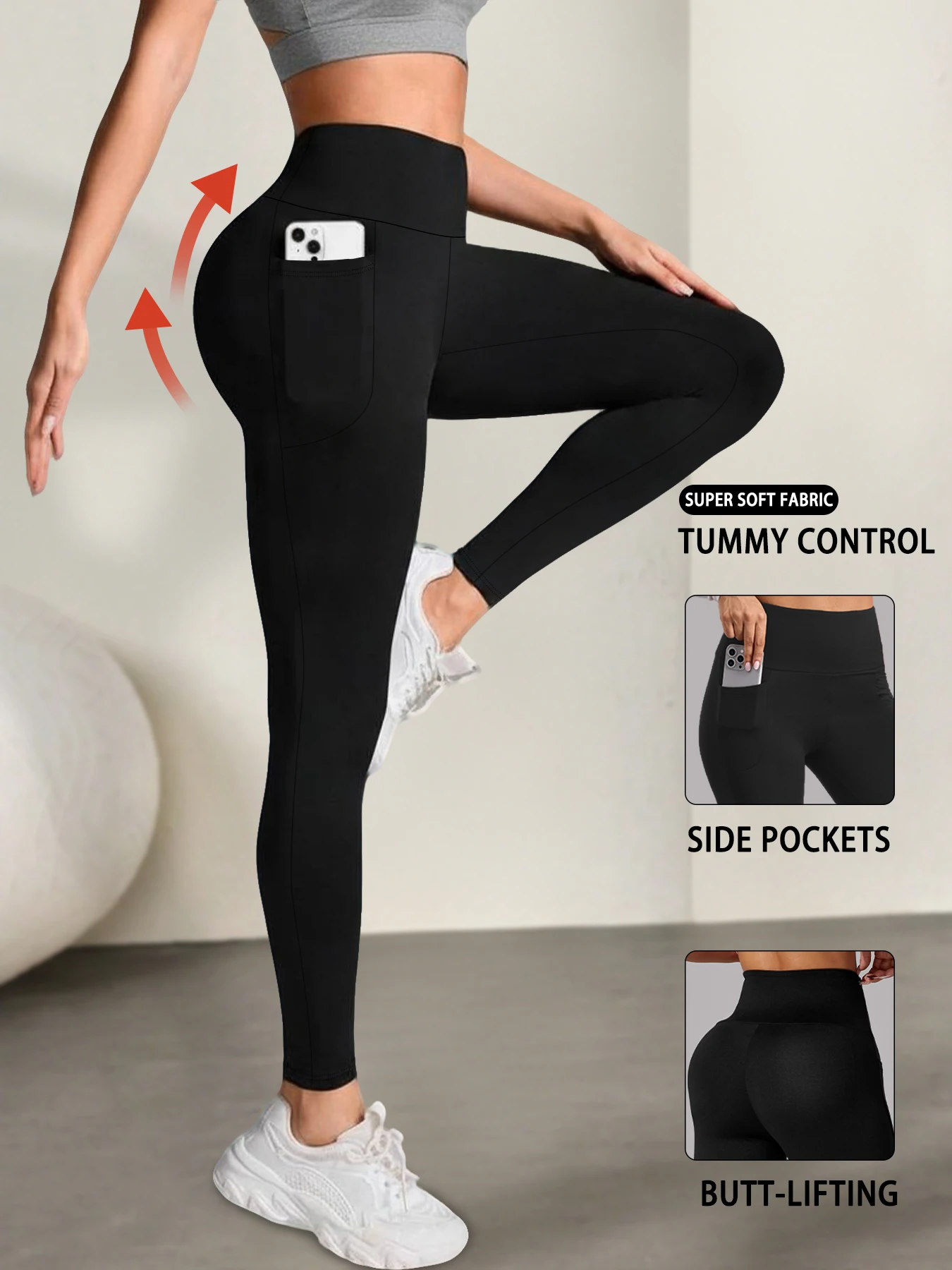 

Women's Super Soft Leggings with Pockets, High Waisted Tummy Control for Yoga Workout and Casual Lounge Wear Comfort