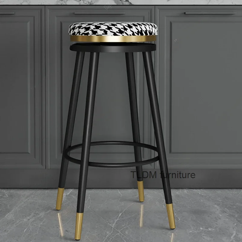 

Minimalist Nordic Bar Stools Reception Manicure Island Kitchen Counter Stools Rotating Backrest Banqueta Bar Furniture XR50BY