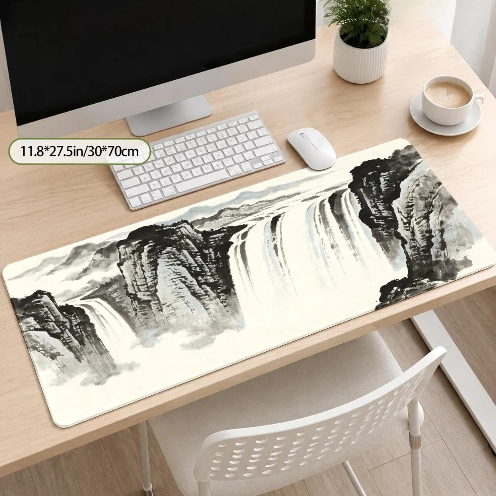 Chinese ink painting mouse pad Compatible desktops/laptops Features landscape and waterfall artistic patterns tapis de souris