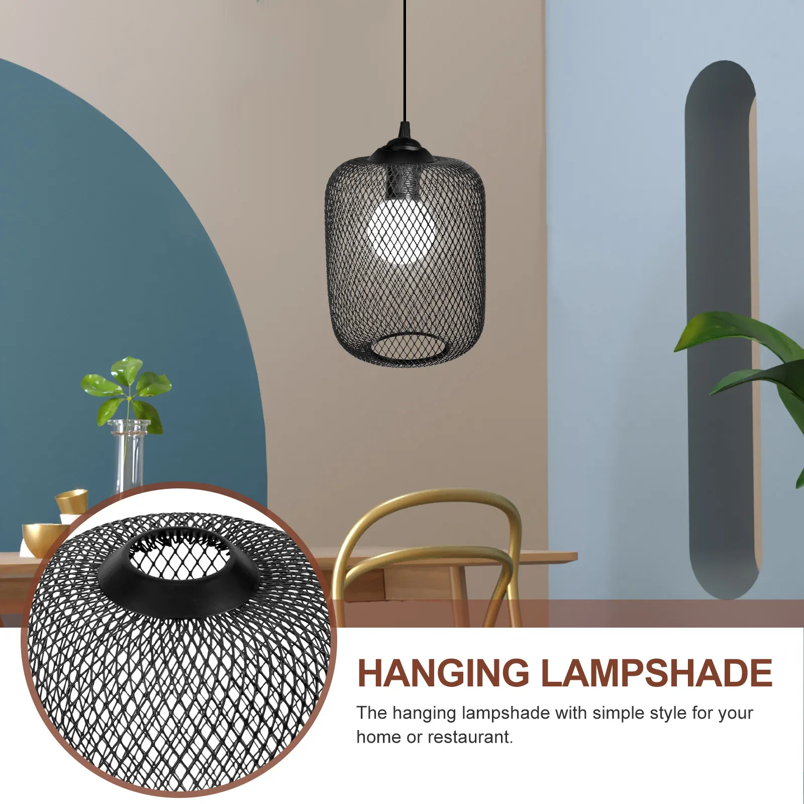 Hollow-Out Lamp Shade Iron Wire Mesh Pendant Light Cover Industrial Style Decorative Lamp Shades for Home Restaurant Bar Coffee