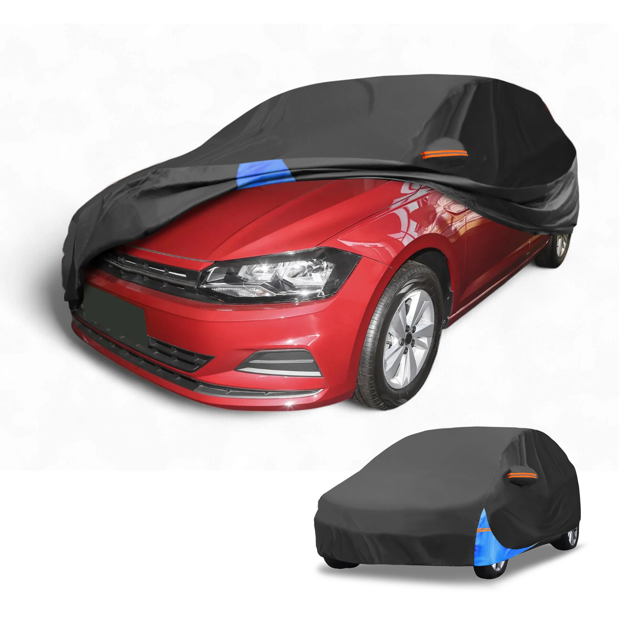 

UXCELL водонепроницаемый всепогодный универсальный автомобильный чехол с правой боковой молнией 190T полиэстер черный синий для хэтчбека 420x180x135 см