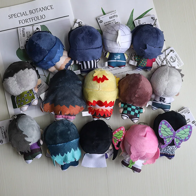 12 cm Leuke Demon Slayer Pluche Sleutelhangers Anime Hangers Figuur Manga Rugzak Sleutelhanger Sleutelhanger Kimetsu Geen Yaiba Gevulde pop Speelgoed