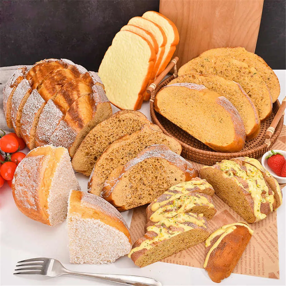 

food fake bread props hotel bar cafe restaurant dessert cake shop store decor high quality artificial simulation Toast bread