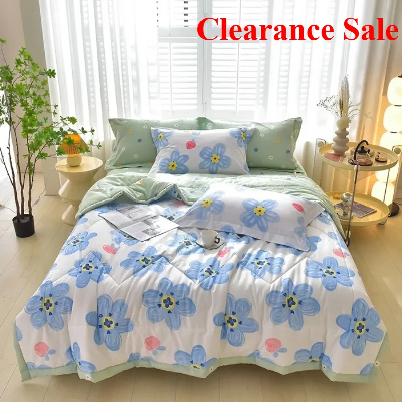 

Simple printing fashion single summer quilt air conditioner quilt Xia Liang quilt 1-piece without pillowcase