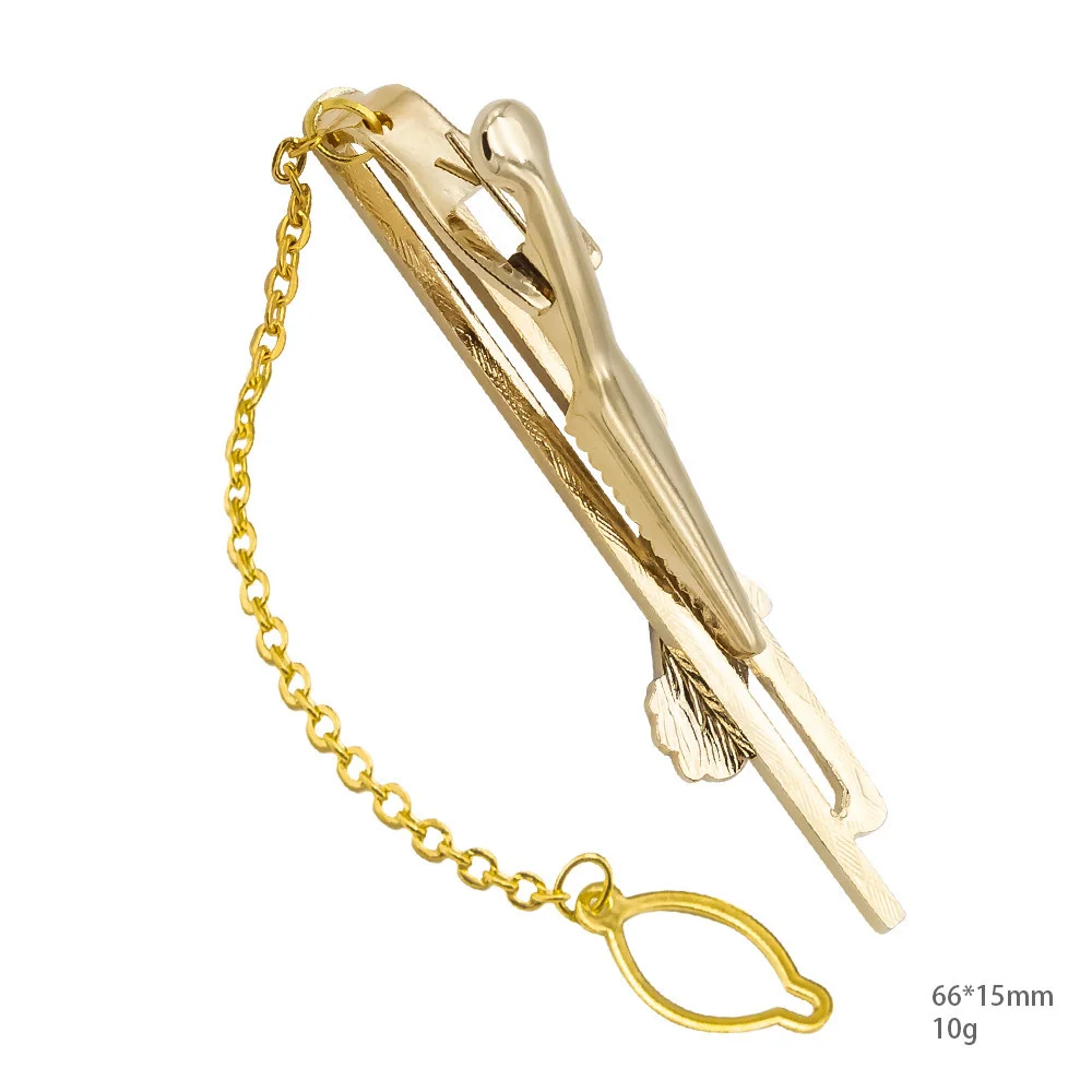 Fermacravatta in metallo a forma di sassofono semplice da uomo d'affari, fermacravatta alla moda a forma di strumento_voghion.com