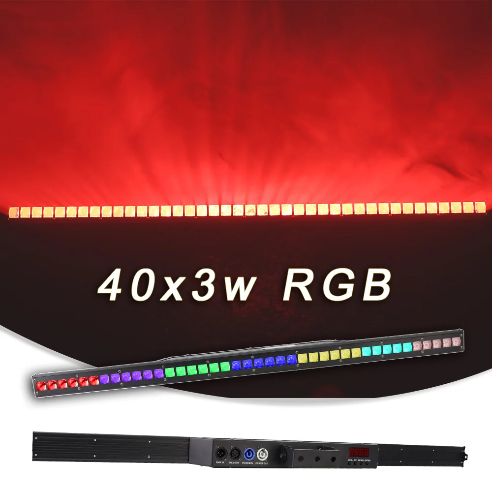 LED 40x3 واط RGB 3in1 بار ضوء مرحلة الحفلات حائط الخلفية غسل تأثير سباق الخيل ستروب شعاع DMX التحكم بالموسيقى أضواء للمسرح