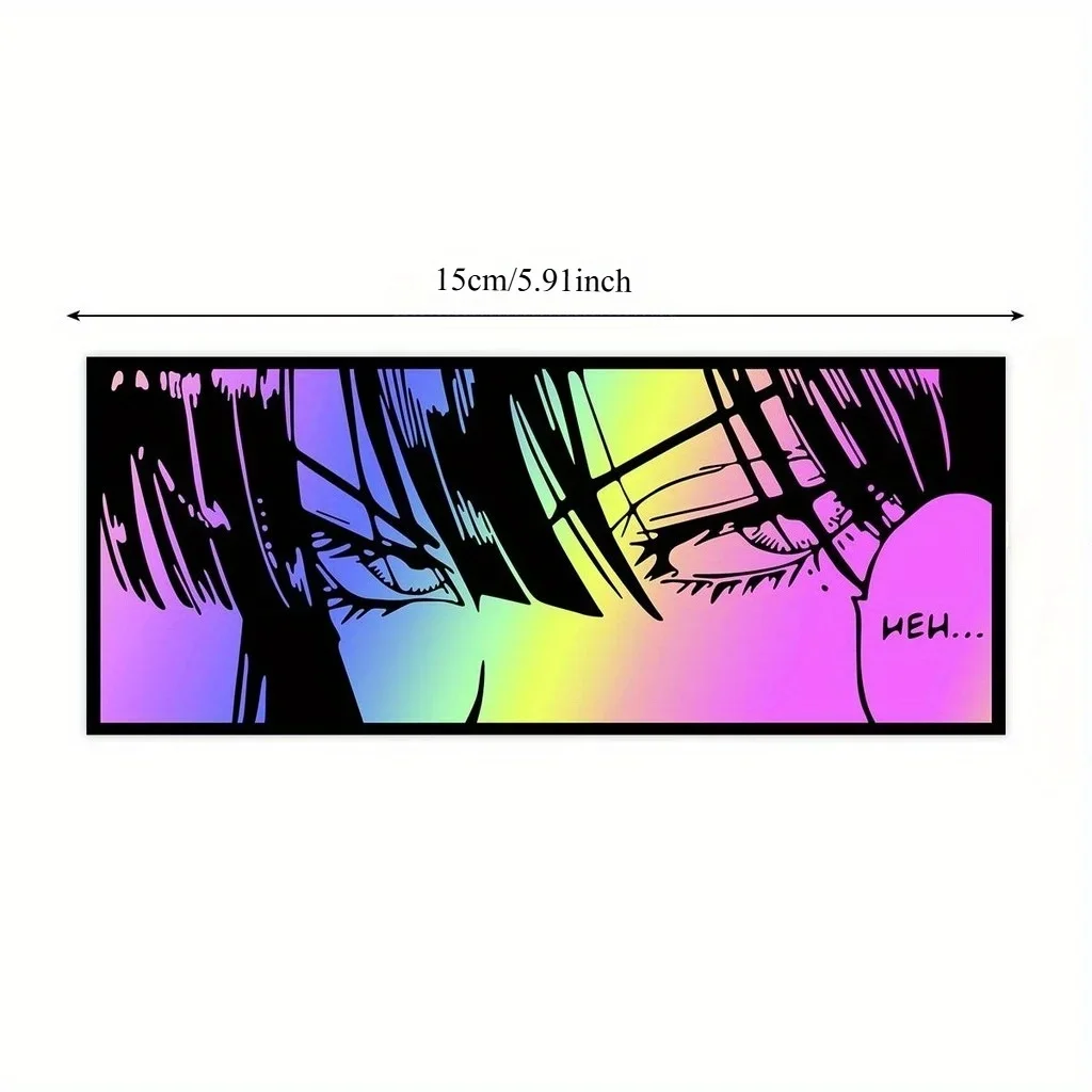Pacote de adesivos de personagem de anime holográfico, 1 peça, para decoração de estilo de carro de motocicleta, mangá-acessório de decalque temático
