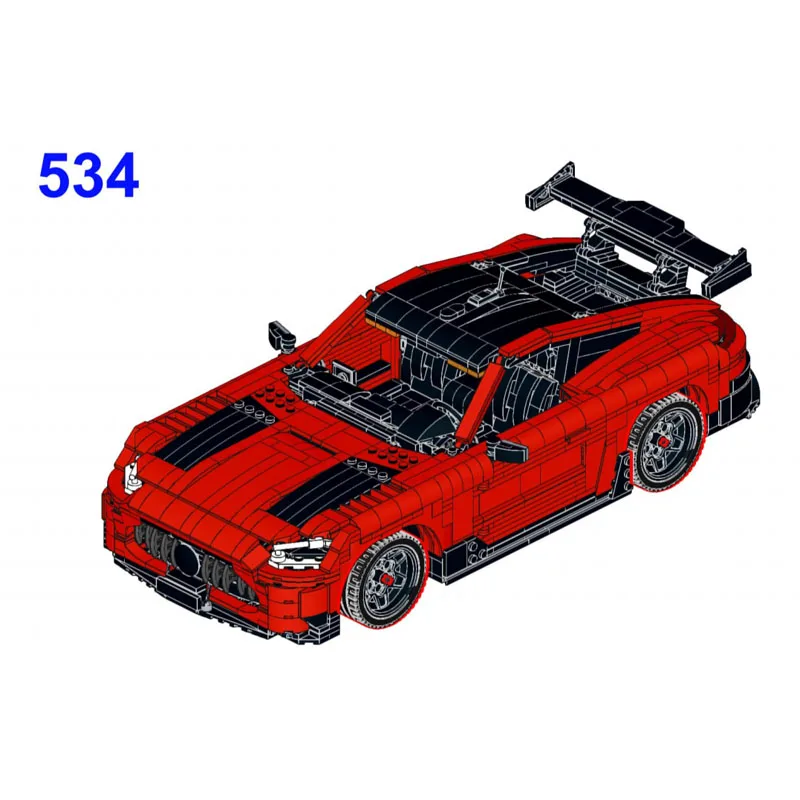 

MOC-131757 New GTR Red Series F1 Safety Car 1:12 Scale Supercar Building Blocks Model 2261 PartsMOC Creative Gift for Boys Kids