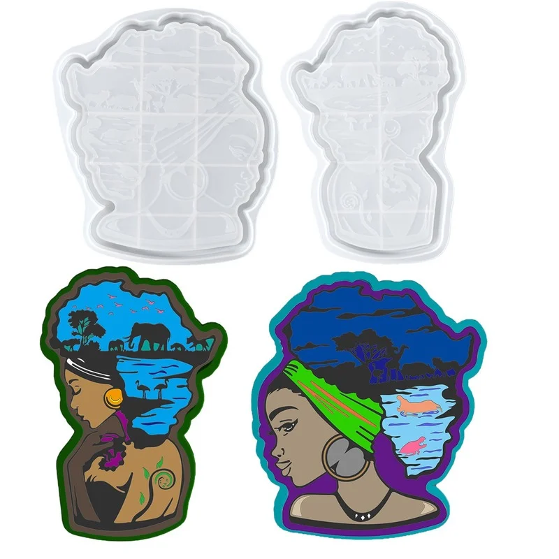 

Зеркальная форма для женщин из смолы в форме лотка, силиконовые формы в виде фруктов для девушек и женщин из эпоксидной смолы, коробка для ук...