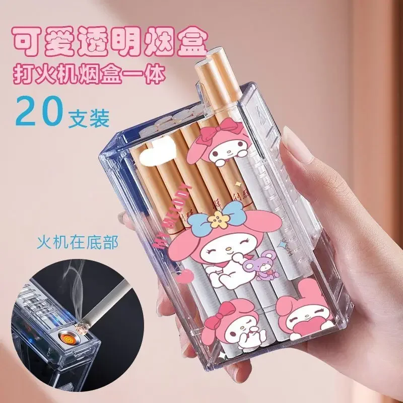 My melody Pochacco Hello kitty Cinnamoroll Kuromi personalized cartoon rechargeable cigarette case lighter all-in-one