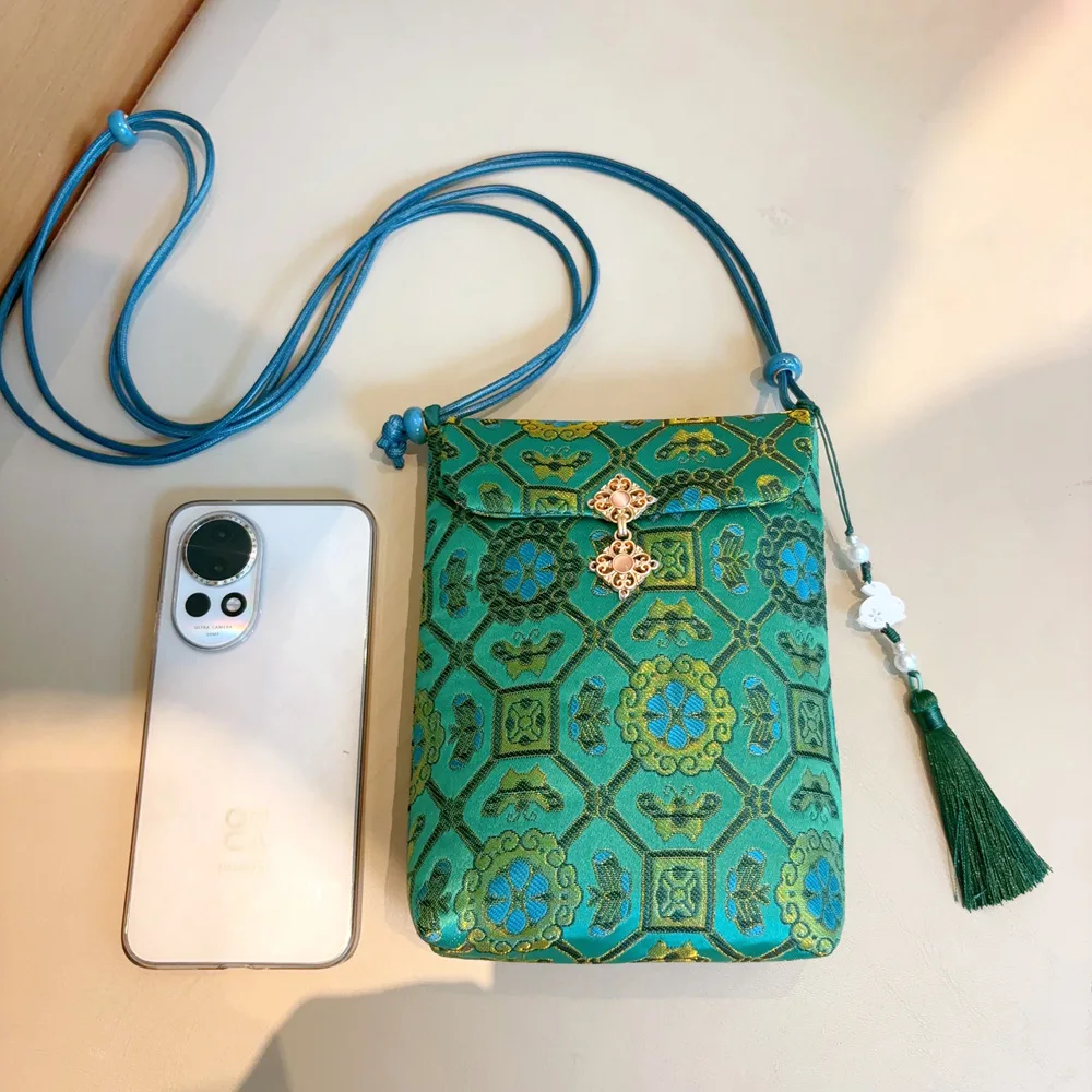 

Сумка для мобильного телефона с вышивкой, новая поверхность китайской парчи в национальном стиле, сумка-мессенджер в национальном стиле