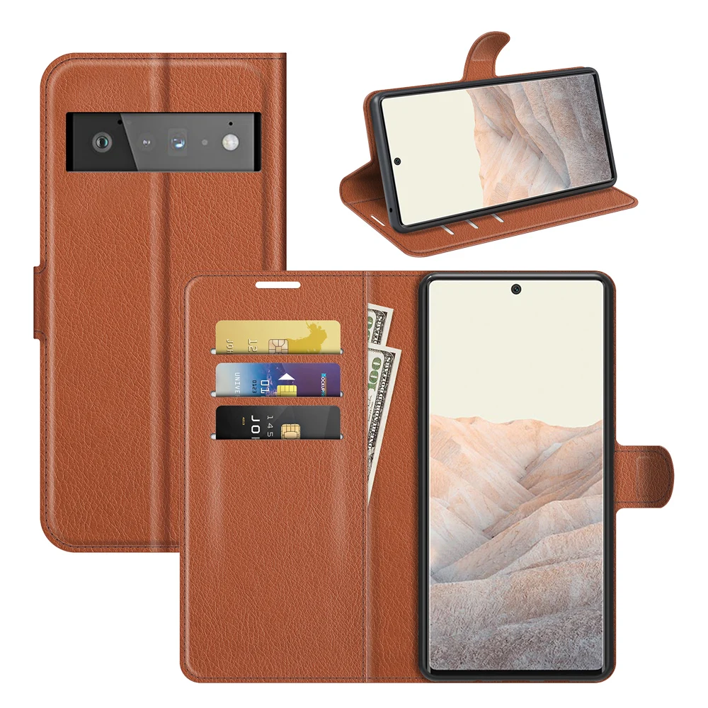 Anti-Falling Full Protection Leather Case for Google Pixel 6 Pro Pixel6 Card Holder Wallet Phone Bag Cover