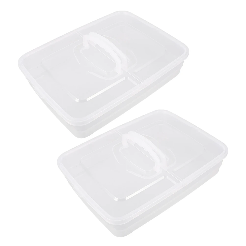 

2 Pcs Pizza Dough Tray Trays for Fermentation with Handle Portable Lids Plastic Bread Proofing Container