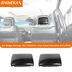 SHINEKA Car Front Seat Headrest Rear Panel Decoration Cover For Dodge Durango/Jeep Grand Cherokee 2011-2020 Interior Accessories