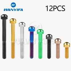 Wanyifa Titanium Ti Bolts M5/M6x10- 80mm Torx Head Screws for Bicycle Motorcycle refit fasteners 12PCS